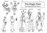 Mozart Flauta Flute Magica Beth Malvorlage Zauberflöte Clase Grundschule sketch template