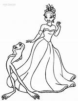 Tiana Princess Coloring Pages Frog Printable Cool2bkids Kids sketch template