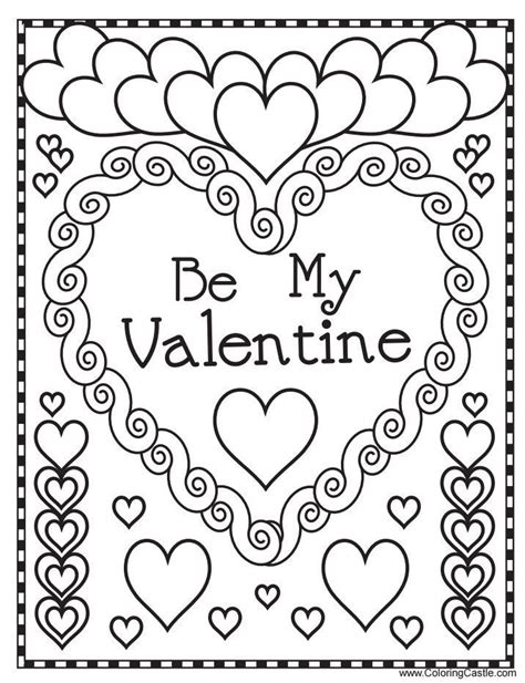 valentines day coloring page  hearts   words   valentine