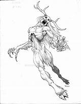 Wendigo Undead Monster Wallpaperartdesignhd Mythical Supernatural sketch template