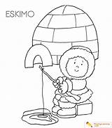 Coloring Eskimo Igloo Pages Sheet Date sketch template