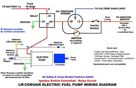 Electric Fuel Pump Circuits With A Relay Wiring Diagrams