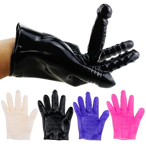 Sex Gloves Fingering Dildo Masturbation Erotic Vagina Stimulator Self
