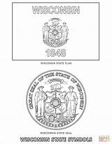 Symbols State Wisconsin Coloring Worksheet Printable Pages Click American sketch template