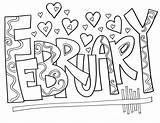 February Coloring Pages Printable Print Size sketch template