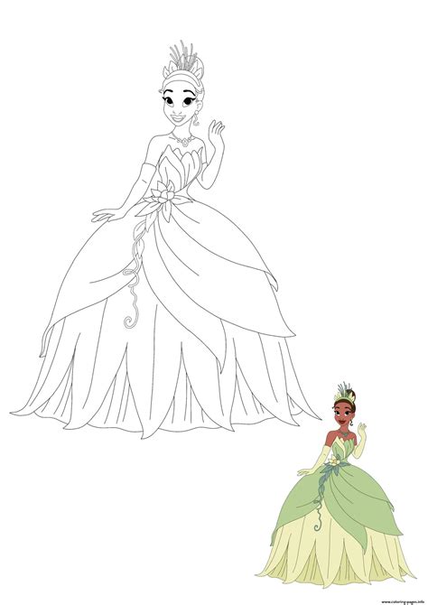 princess tiana coloring page printable