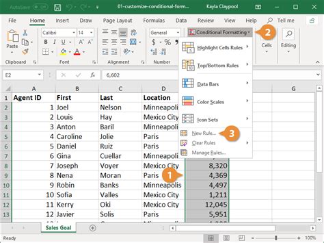 custom conditional formatting customguide