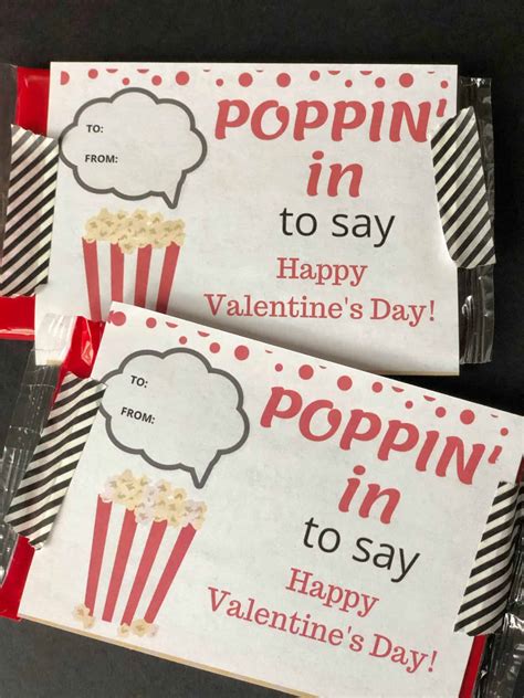 popcorn valentines cards  printable organize  dreams