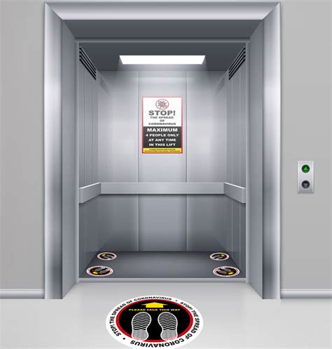 social distancing lift graphics elevator markers