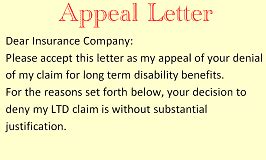 write  long term disability appeal letter   appeals