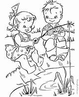 Coloring Summer Pages Fishing Printable Kids sketch template