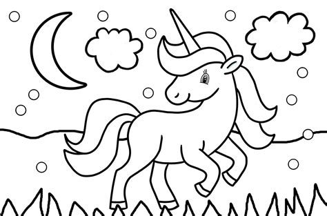 unicorn   snow colouring page rooftop post printables