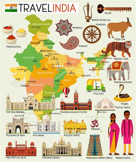 tourist map  india tourist attractions  monuments  india