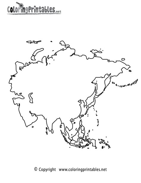 asia map coloring page   travel coloring printable