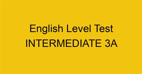 english level test intermediate