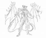 Tekken Kazuya Mishima Character Coloring Pages Devil sketch template