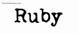 Ruby Name Tattoo Designs Vintage Writer Lettering Names Freenamedesigns sketch template