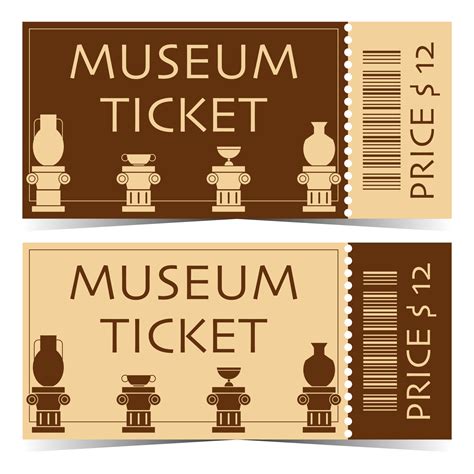 ticket  access  historical museum  exhibits   podium flat vector illustration