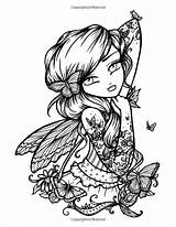Coloring Pages Fairy Tattoo Skull Darlings Printable sketch template