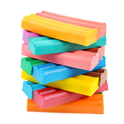 set  colored plasticine stock photo image  colorful