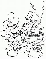 Coloring Pages Mickey Disney Printable Mouse Bbq Cooking Chef Da32 Make Colouring Cruise Goofy Målarbilder Minnie Sheets Summer Template Barbeque sketch template