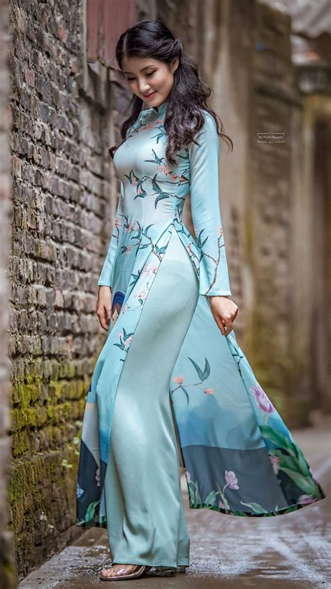 Pretty Girl In Vietnamese Salwar Long Dress Ao Dai Salwardesign Aodai