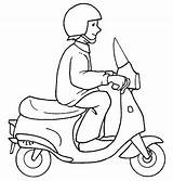Scooter Transporte Motoristas Terrestre Educativo Meios Motory Motocykle Kolorowanki Transportes sketch template