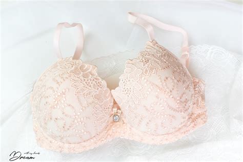 blush lacy bra