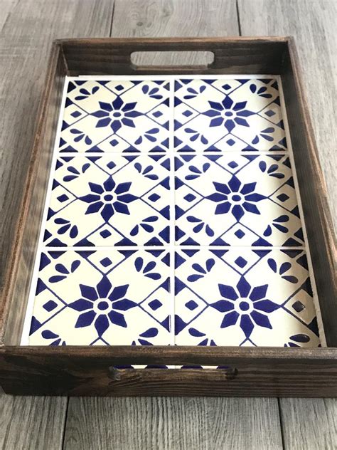 mexican tile decorative serving tray  beatriz etsy serving tray