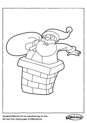 santa   chimney coloring page  printables   kids