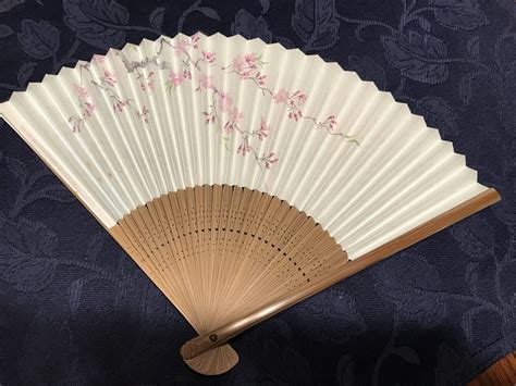 collectible beautiful paper  wooden japanese fan etsy japanese