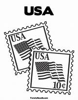 Stamp Postage Drawing Coloring Getdrawings Pages sketch template