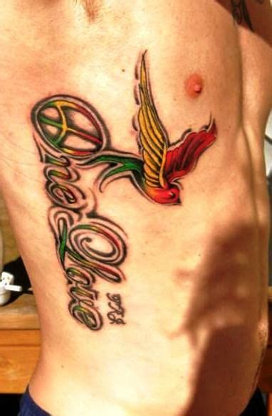 One Love Tattoo Peace Symbol Tattoo Bird Tattoo Sparrow