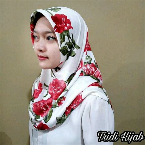 jual kerudung hijab jilbab premium segi empat motif bunga