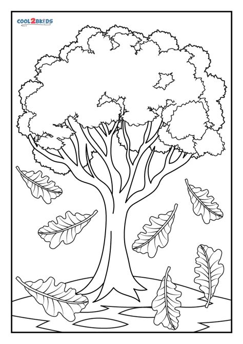 printable oak tree coloring pages  kids