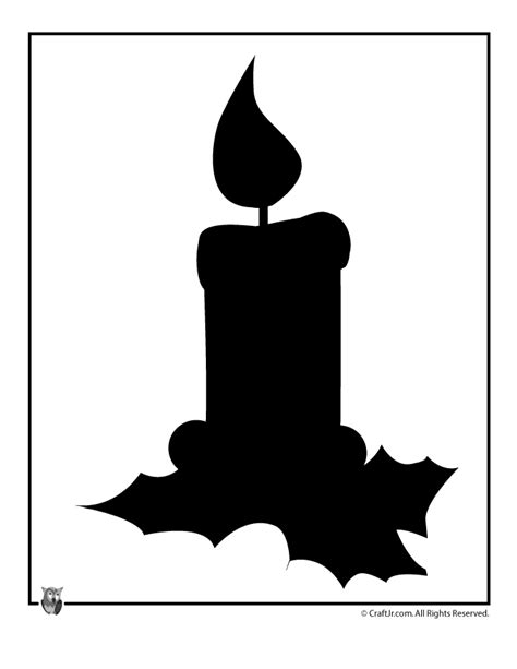 printable christmas templates shapes  silhouettes holiday candle