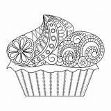 Coloring Cupcake Pages Cakes Cupcakes Cup Cake Adult Adults Season Spring Perfect Flowery Anna Justcolor sketch template