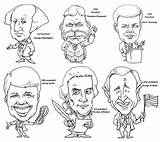 Coloring Presidents Pages President Caricature sketch template