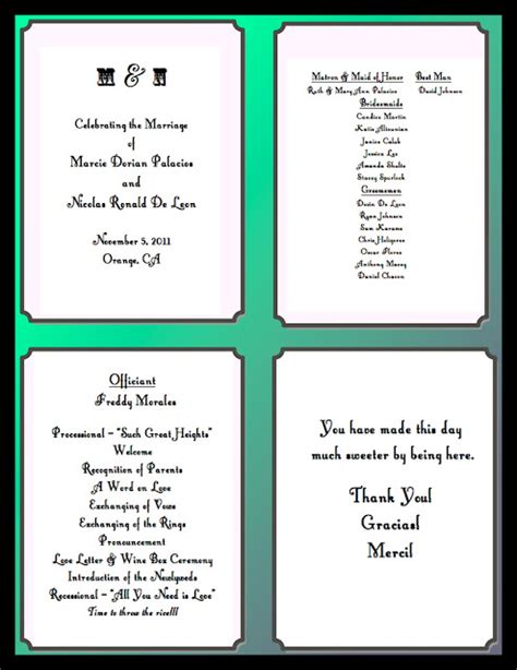 cucumber bride blog   write   ceremony programs