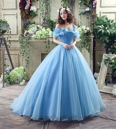 Wedding Dresses Blue Cinderella Ball Gown Cap Sleeves Lace Wedding