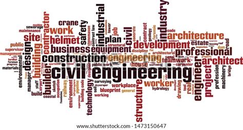 Civil Engineering Word Cloud Concept Collage Stock Vector