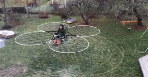 man creates  rideable drone  home