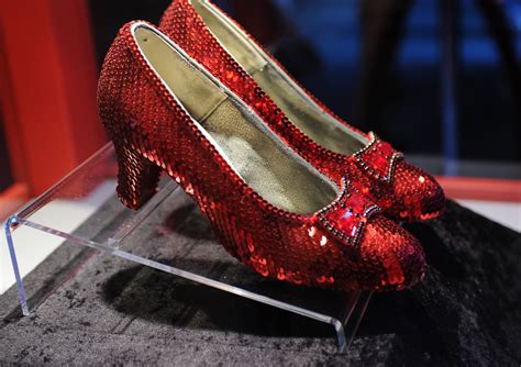 missing pair  dorothys ruby red slippers   wizard  oz    decade closer