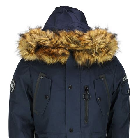 mens boys heavy weight long parka jacket fur hood padded puffer warm winter coat ebay