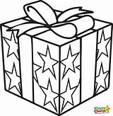 Gift Pages Coloring Colouring Present sketch template