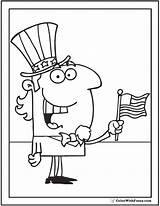 July Coloring Fourth Pages Flag Patriotic Uncle Sam Kids Colorwithfuzzy sketch template