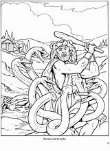 Hercules Hydra Dover Mythology Labors Designlooter Doverpublications sketch template