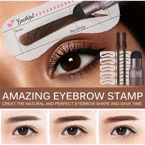 Eyebrow Stamp Stencil Kit Brow Definer Powder Stamp Makeup Ts For