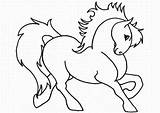 Horse Coloring Cartoon Cute Horses Print sketch template