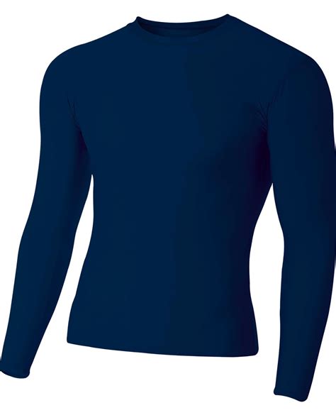 adult polyester spandex long sleeve compression  shirt alphabroder